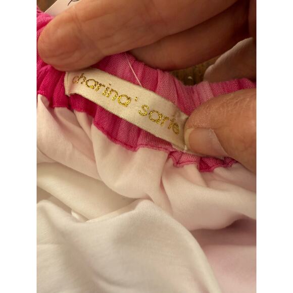 Charina Sarte Maxi Skirt Pink Hombre Tie Dye Sz L Bohemian Cottagecore Prairie - Picture 3 of 10